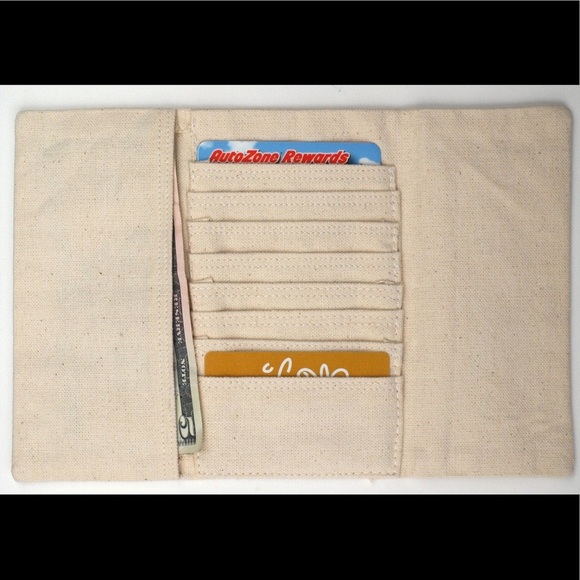 Trifold wallet hand drawn wold map men's for him - Picture 5 of 6